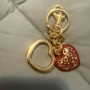 Coach heart key chain